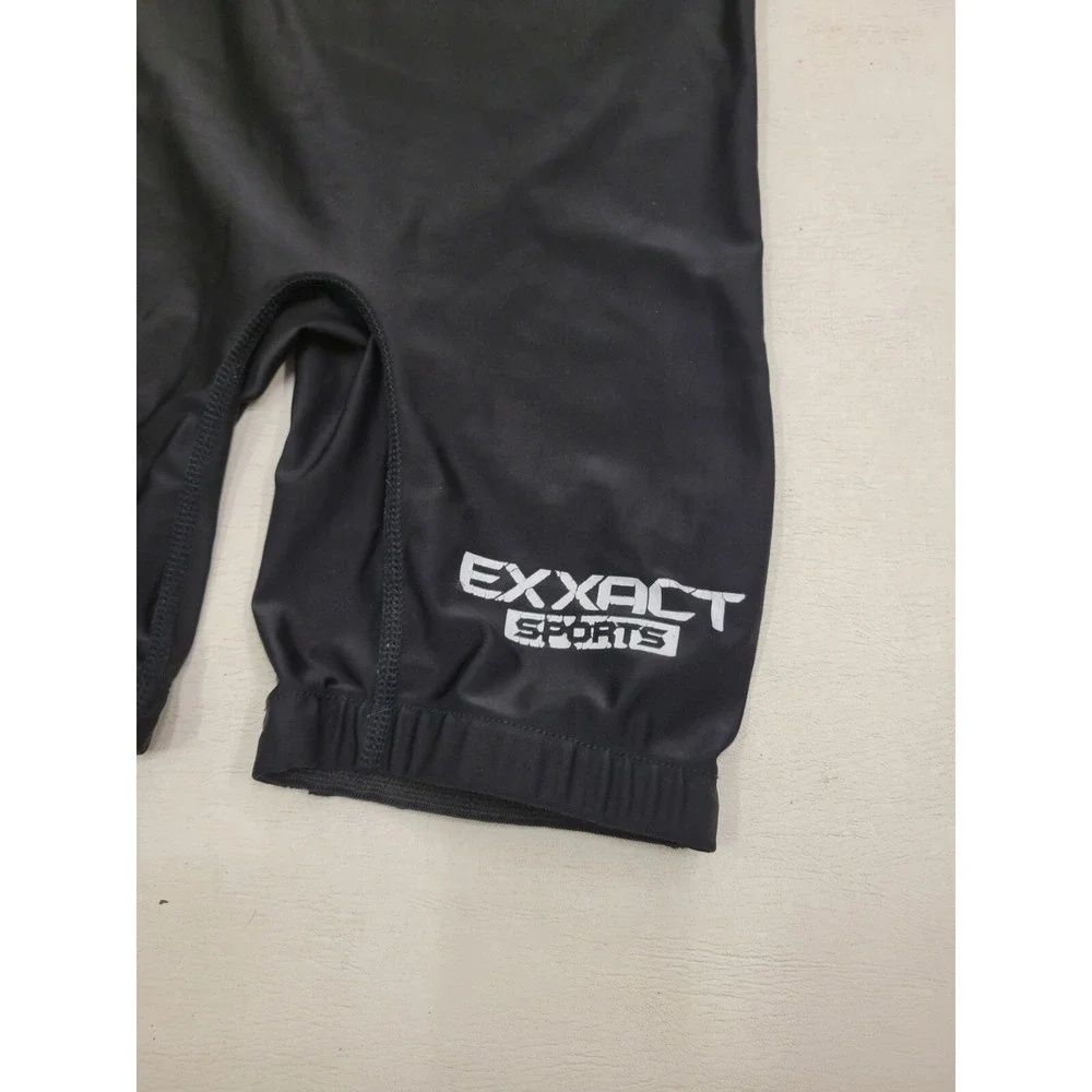 Exxact Sports Wrestling Singlet Sz S Black Freestyle Team‎ Spandex Used Leotard